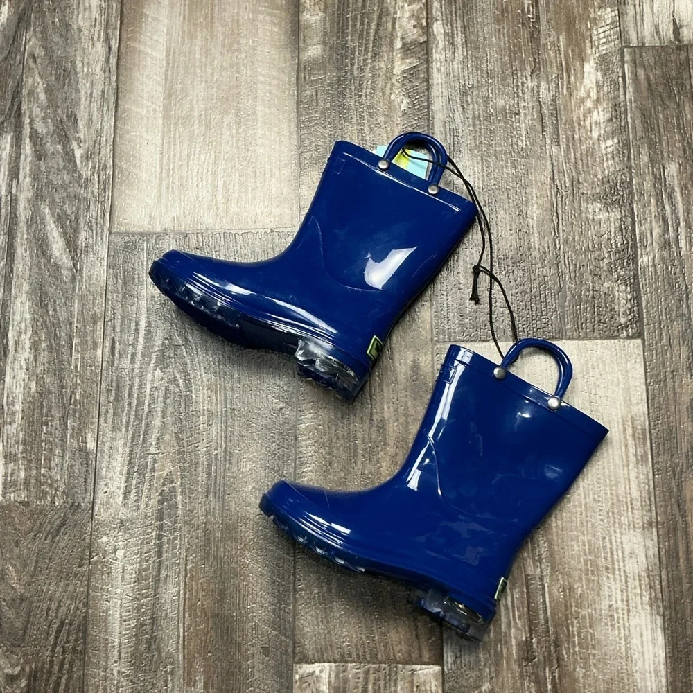 Western Chief Navy Blue Gloss Rain Boots with Handles Size 9/10